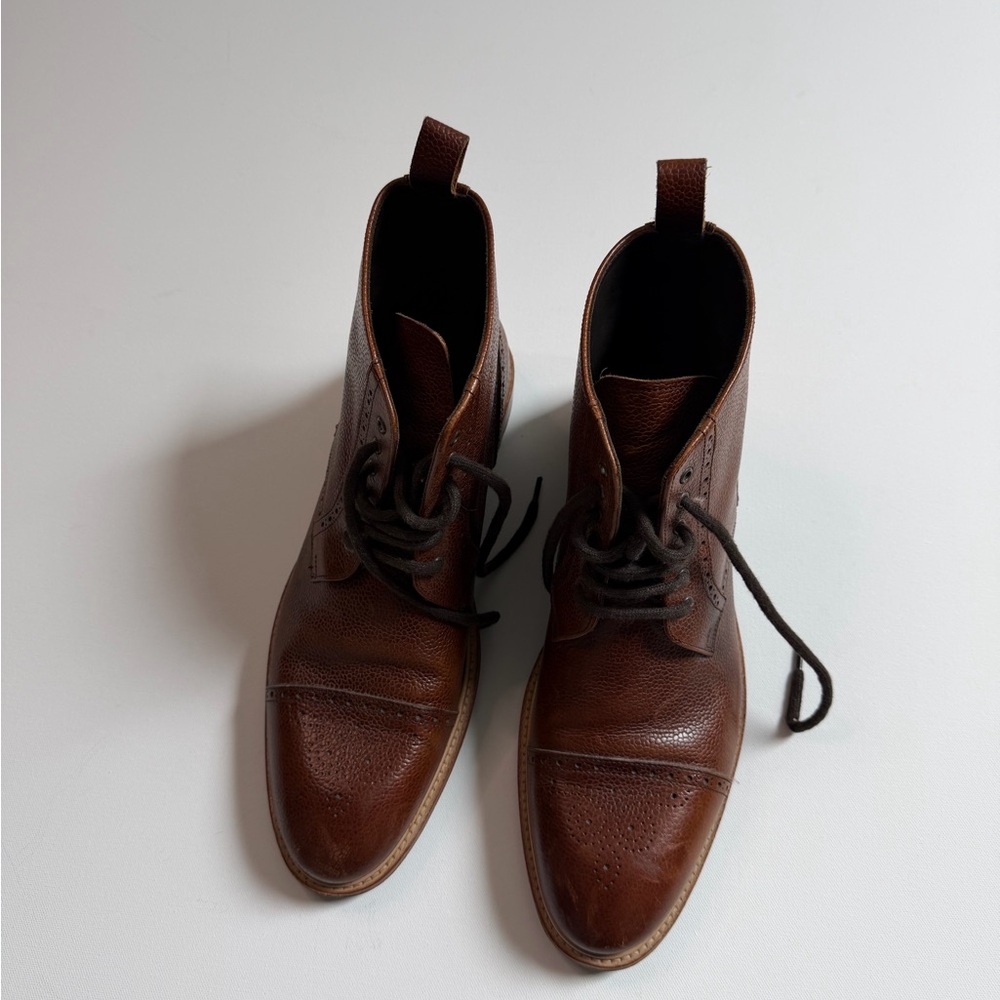 Crosby Square Montgomery Brown Leather Cap Toe Boots Mens 13 Made in Portugal - Picture 2 of 11